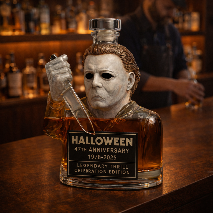 Μπουκάλι ουίσκι με ετικέτα «HALLOWEEN 47th Anniversary 1978–2025»