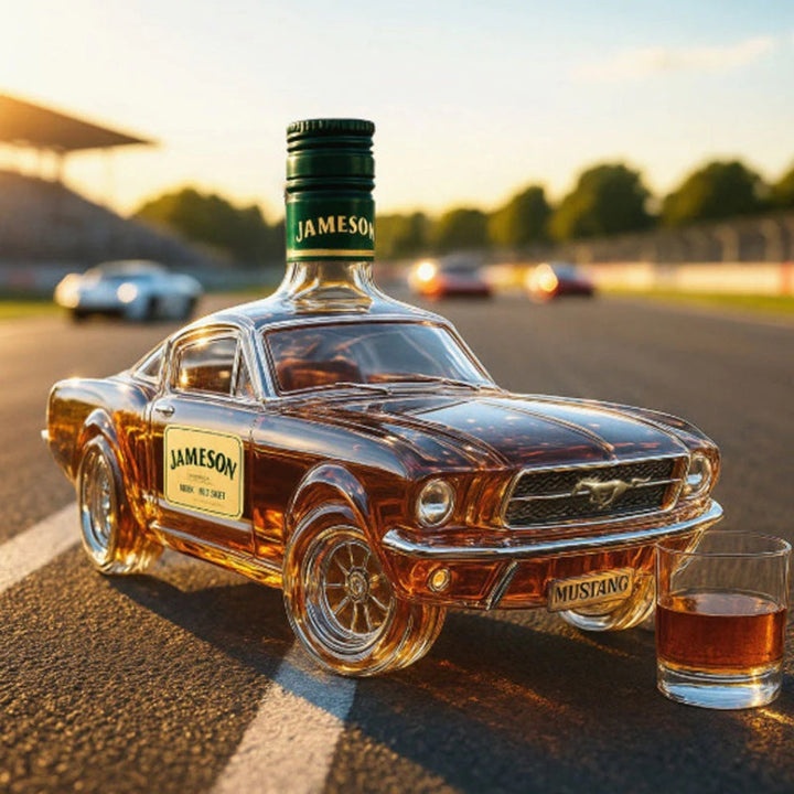 Μπουκάλι ουίσκι σε σχήμα αυτοκινήτου Jameson Mustang με ποτήρι